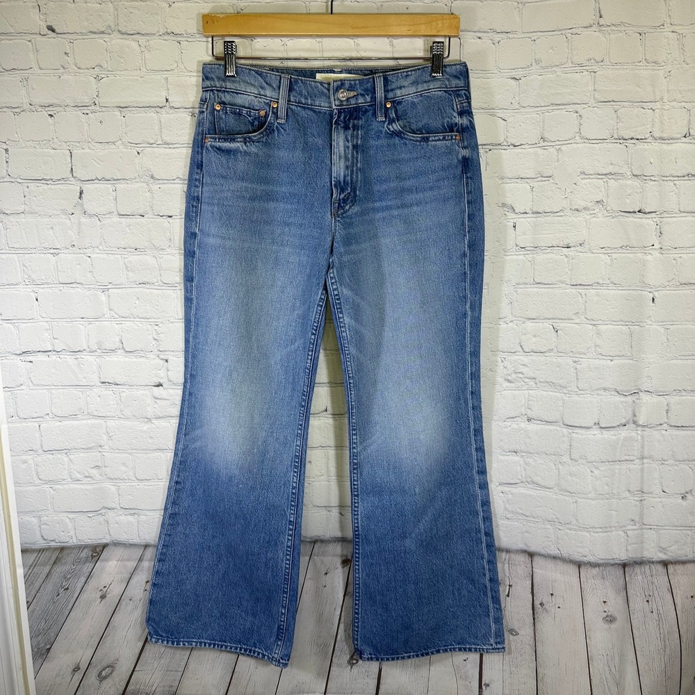 Mother Women Blue High Waisted Wide Leg Denim Jeans Size 27
